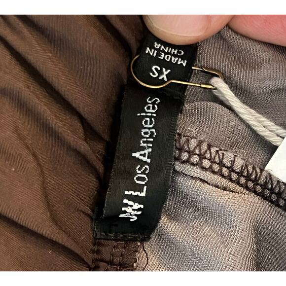 Johnny Was Luciana Seamed Wide Leg Pants Velour Brown Butterfly Boho Size XS - Picture 7 of 8